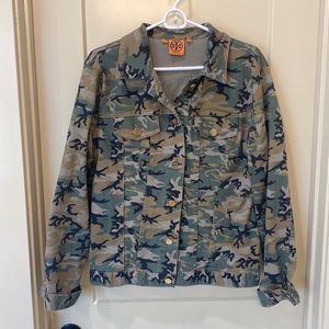 Tory Burch camouflage denim jacket size 12